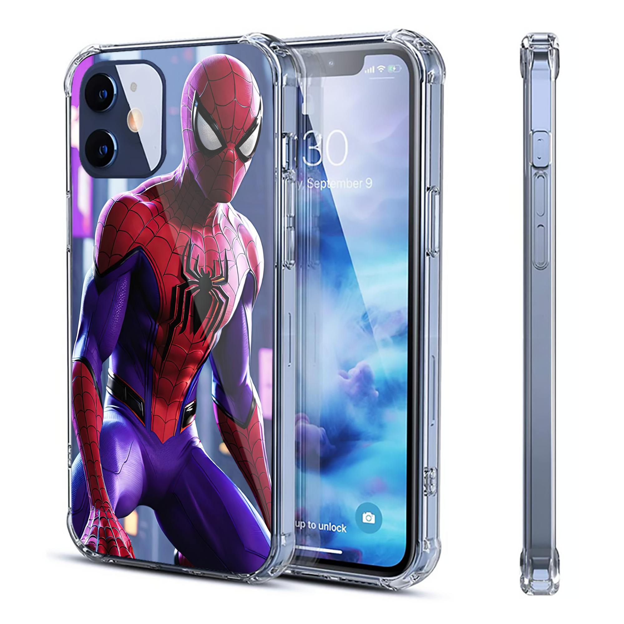 （画像用） Spider Man スパイダーマン 【iPhone 12シリーズ対応】透明スマホケース（クリアソフトケース）